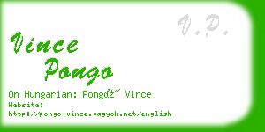 vince pongo business card